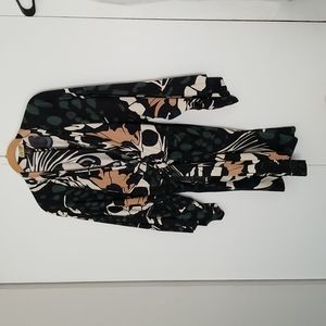 ISSA London Short Print Low Cut Silk Dress